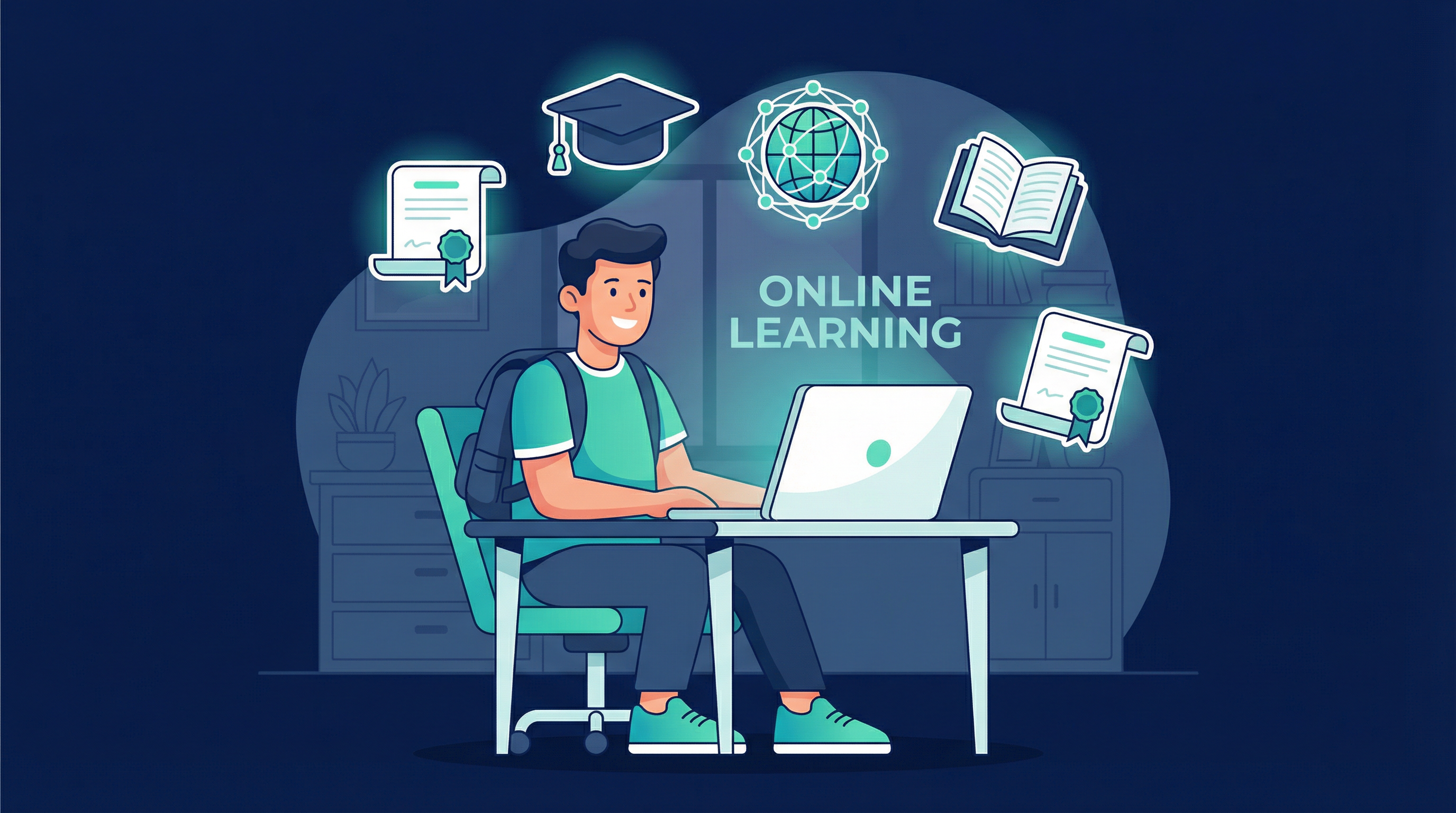 Online eğitim ve uzaktan öğrenme görseli